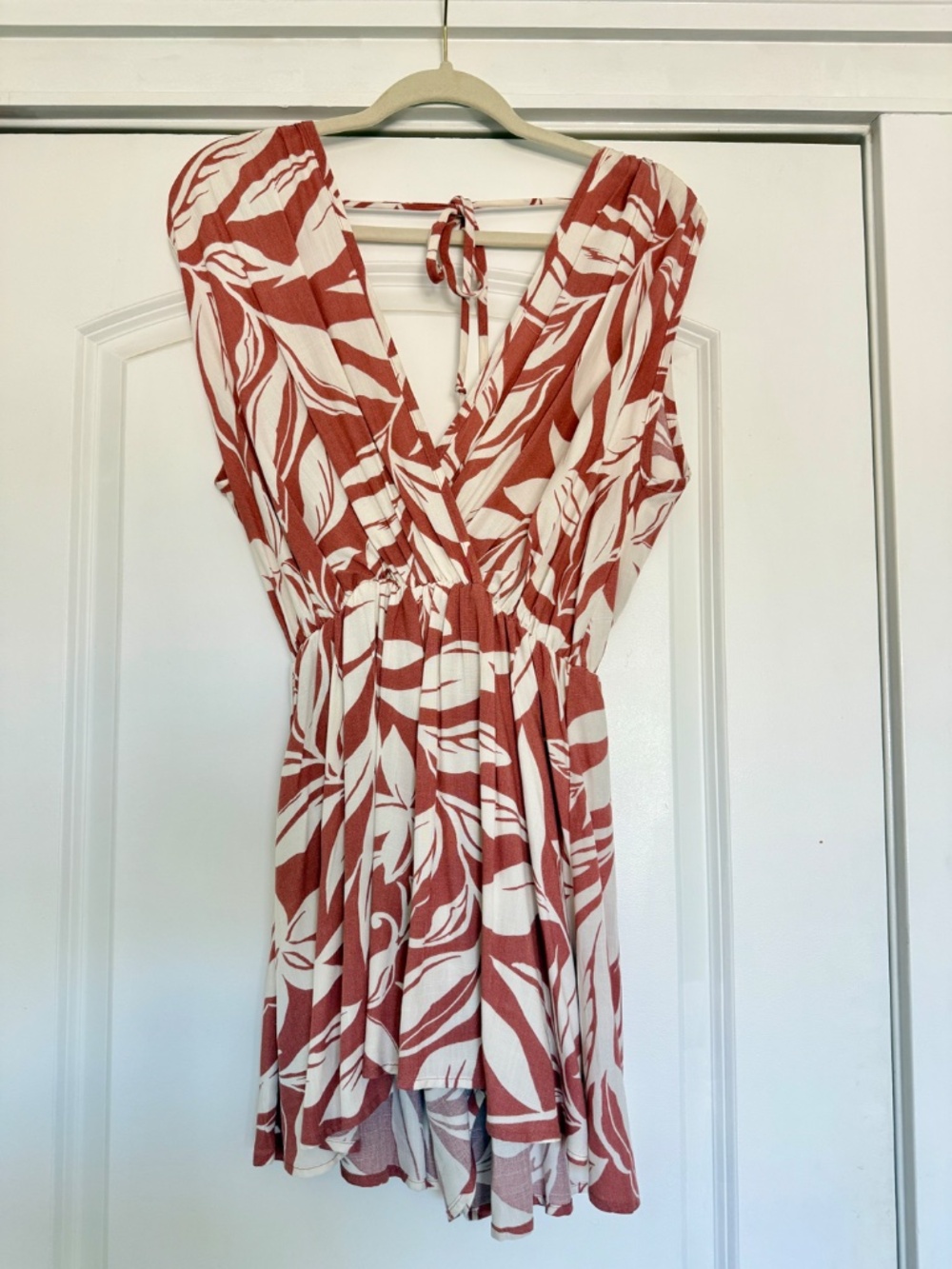 Final Touch Tropical Print Surplice Romper Made in USA Small